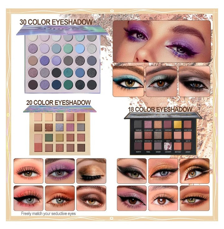 All in One Makeup Kit for Full Kit,Travel Makeup ,Professional Makeup Kit Includes lash Clusters Kit Eyeshadow Lipstick Brow Pencil Eyeliner Brush Set