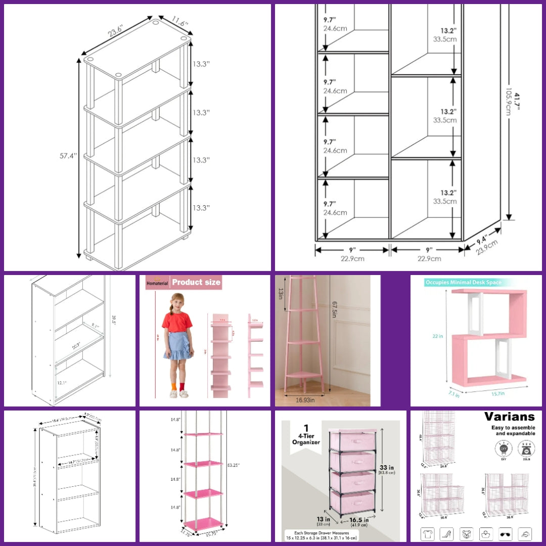 Pink shelf in various options choose your number option below