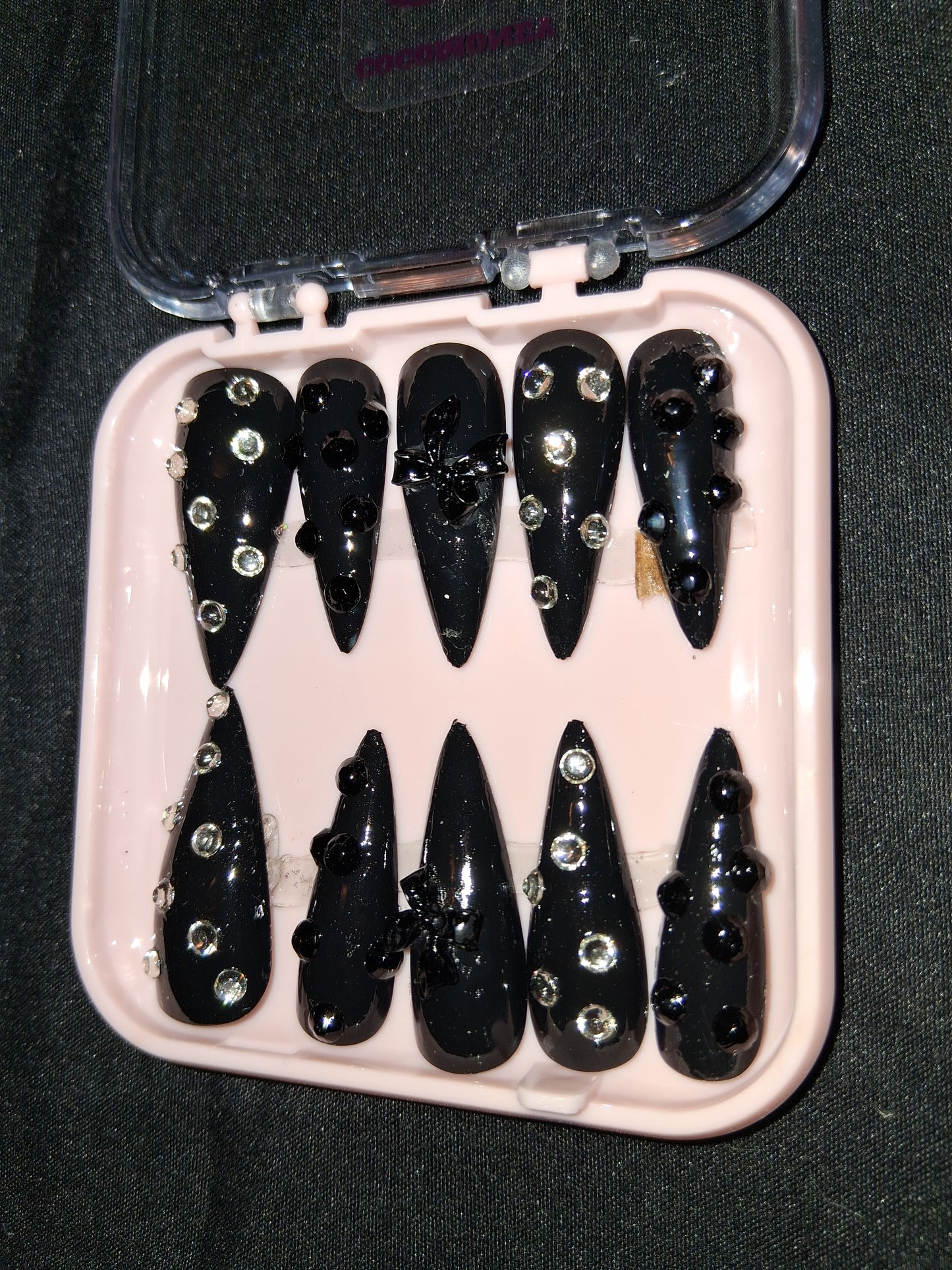 COCOMONEY NAILS CUSTOM 1 OF 1 GLUE ON PRESS ON COMES WITH FREE GIFTS #b69