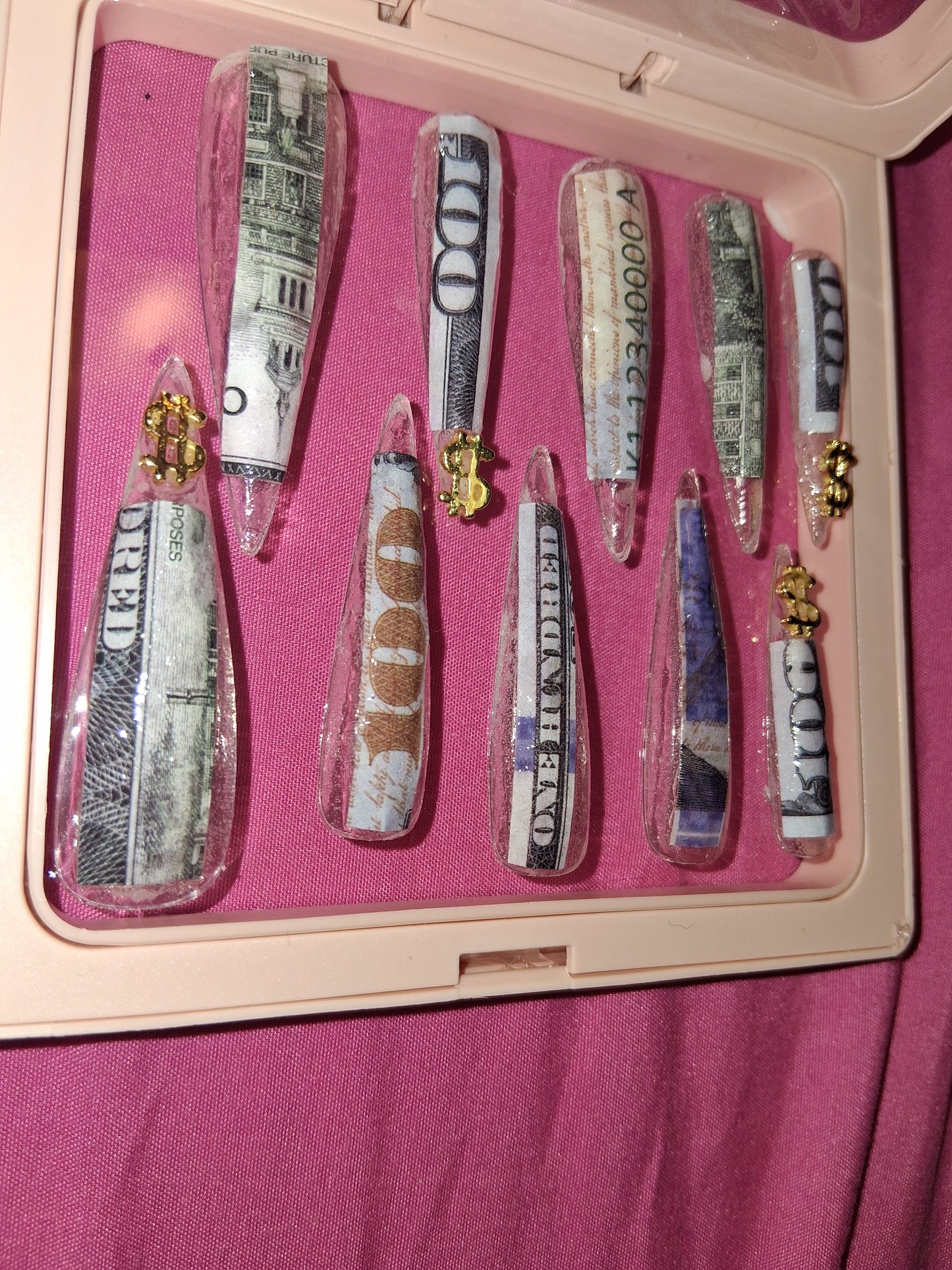 COCOMONEY NAILS CUSTOM 1 OF 1 GLUE ON PRESS ON COMES WITH FREE GIFTS #o29