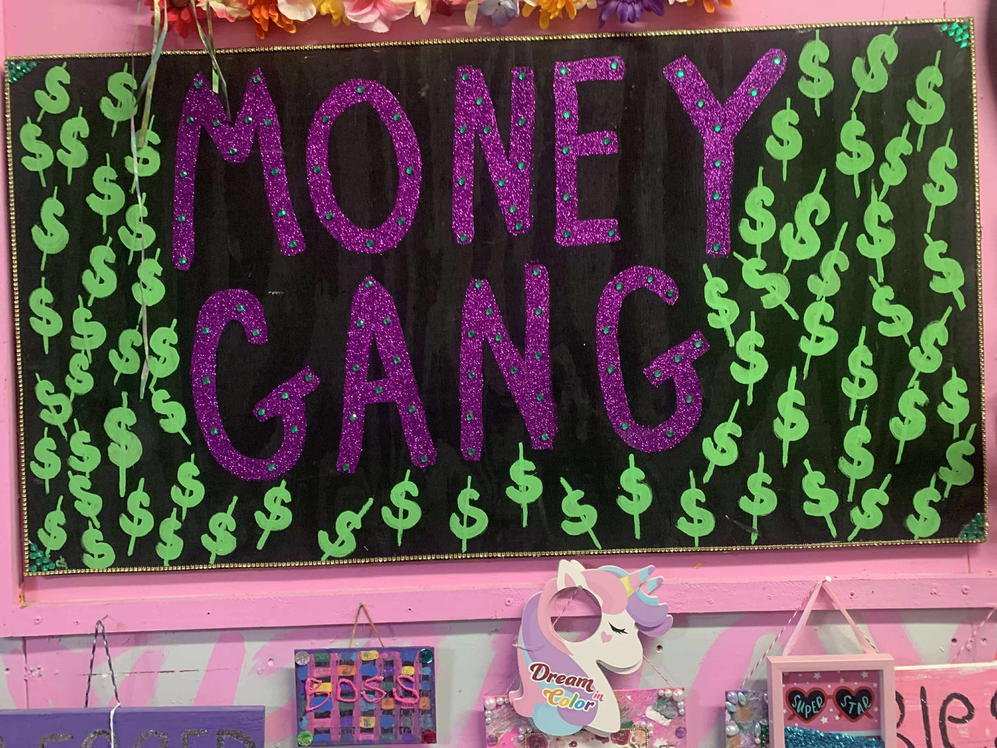 COCOMONEY ART MONEY GANG WOOD 1 OF 1 CUSTOM PIECE BY COCOMONEY