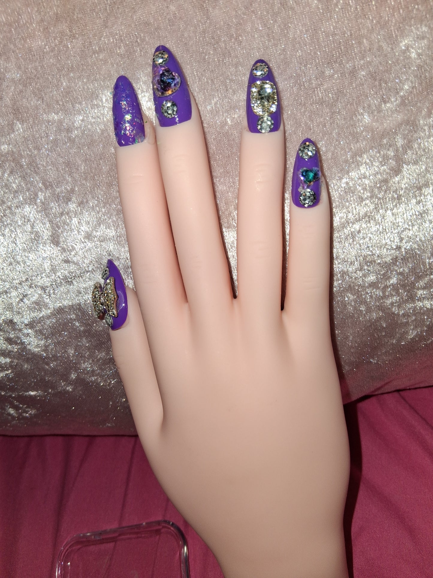 COCOMONEY NAILS CUSTOM 1 OF 1 GLUE ON PRESS ON COMES WITH FREE GIFTS #b76