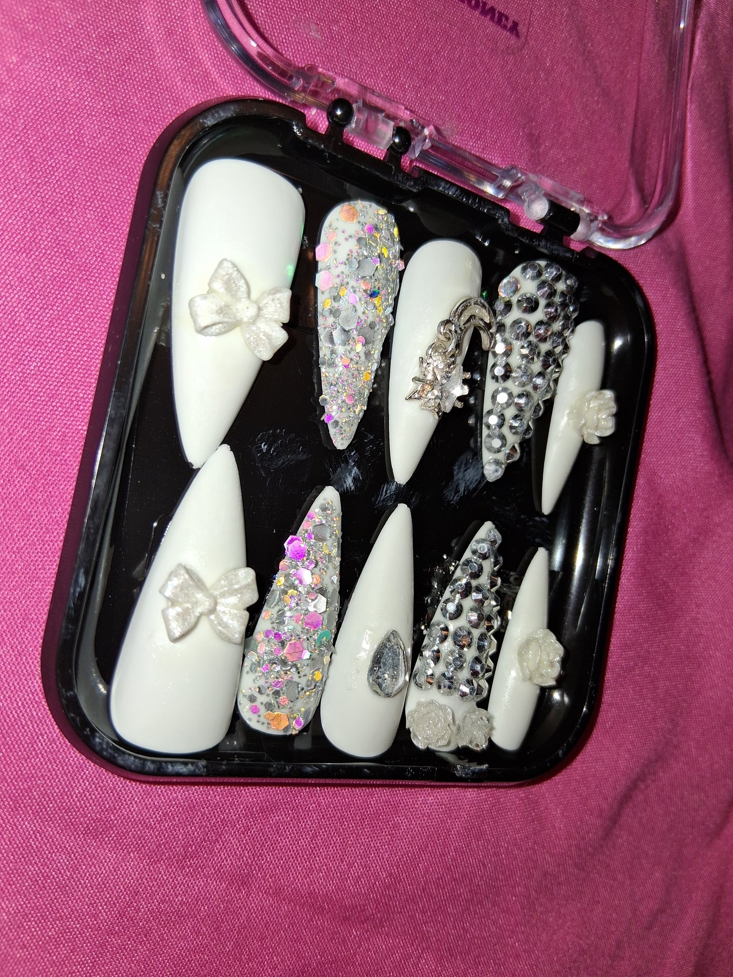 COCOMONEY NAILS CUSTOM 1 OF 1 GLUE ON PRESS ON COMES WITH FREE GIFTS #b62