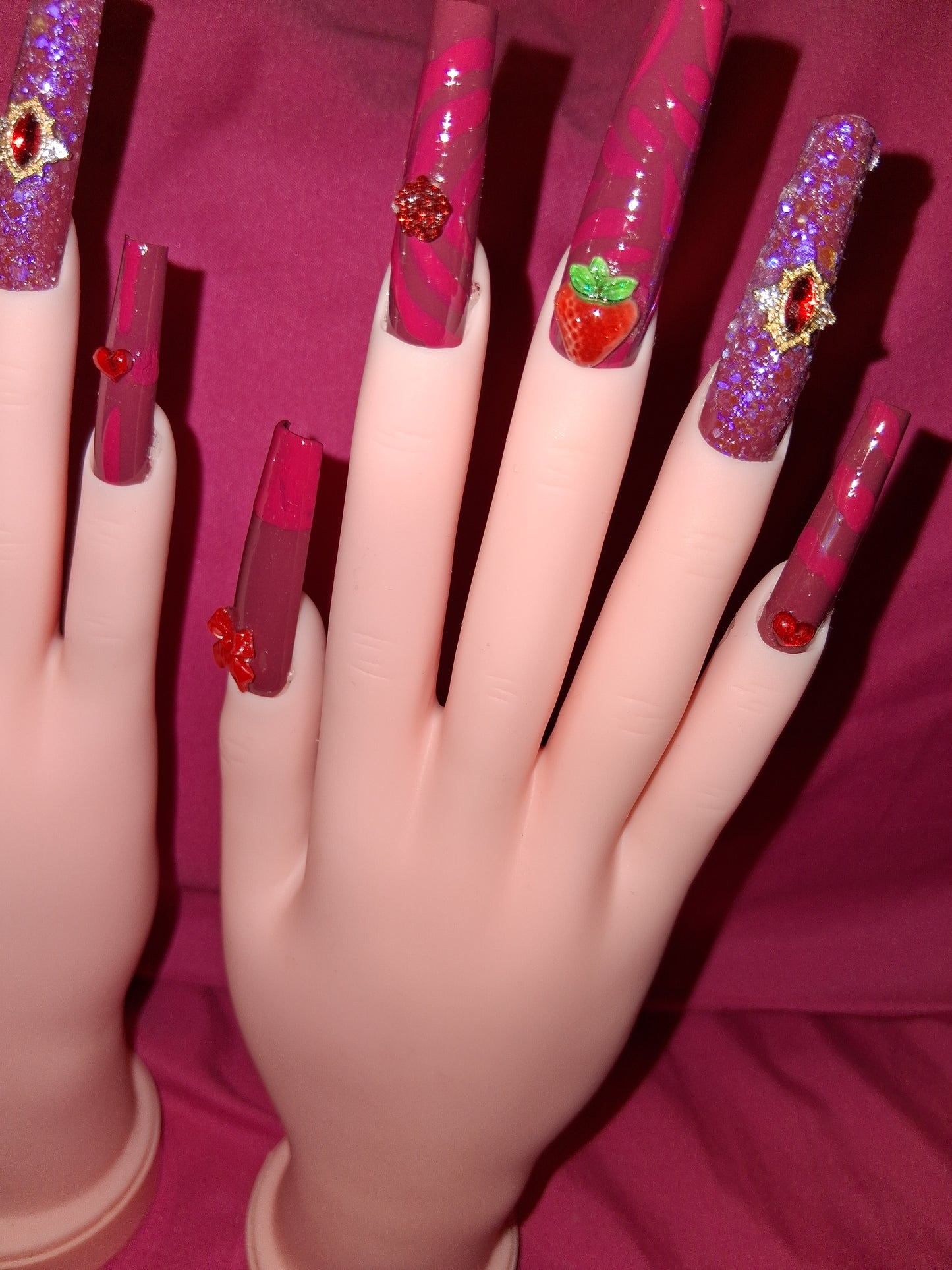 COCOMONEY NAILS CUSTOM 1 OF 1 GLUE ON PRESS ON COMES WITH FREE GIFTS #o53