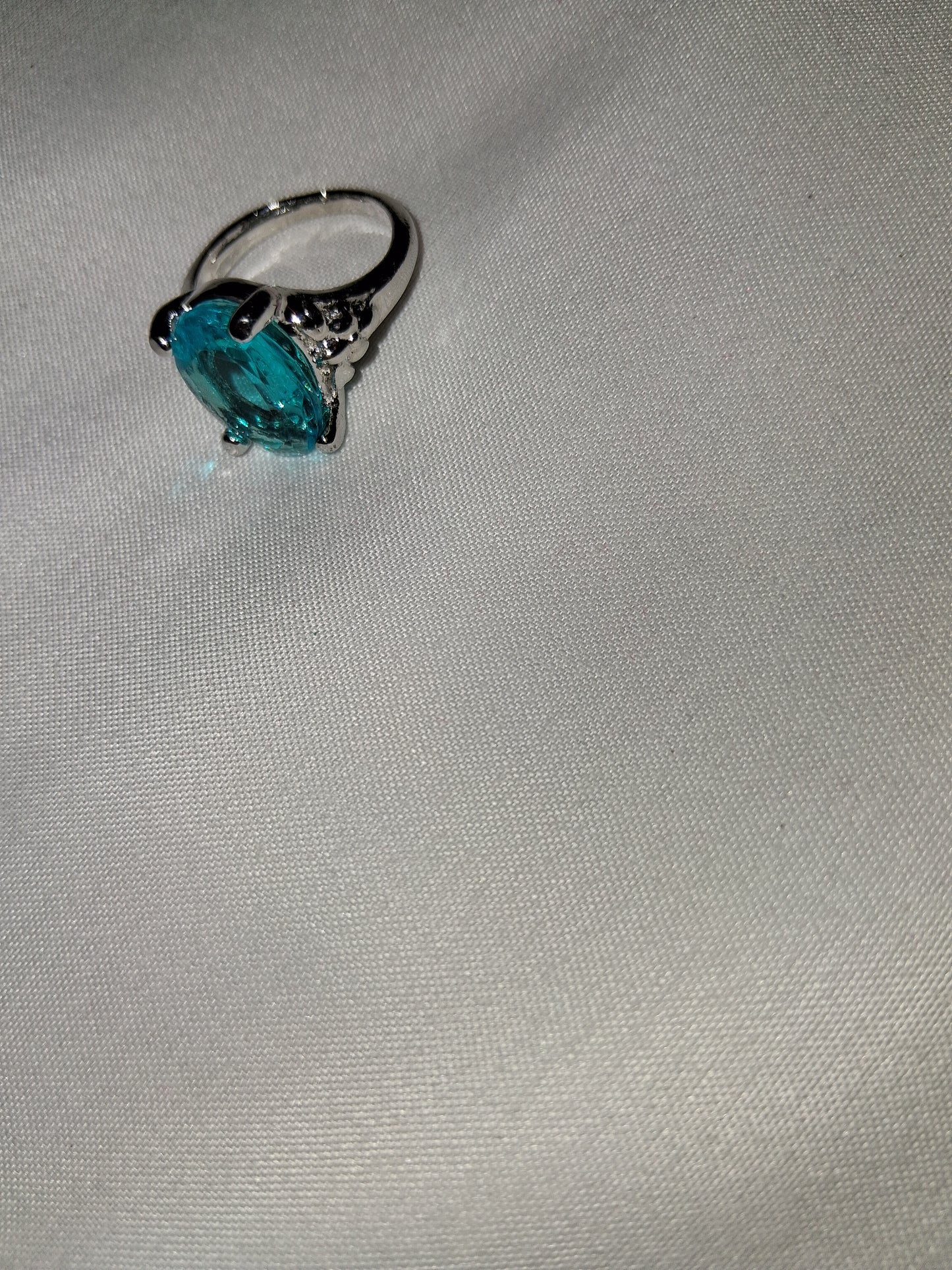 Blue silver plated ring size 9