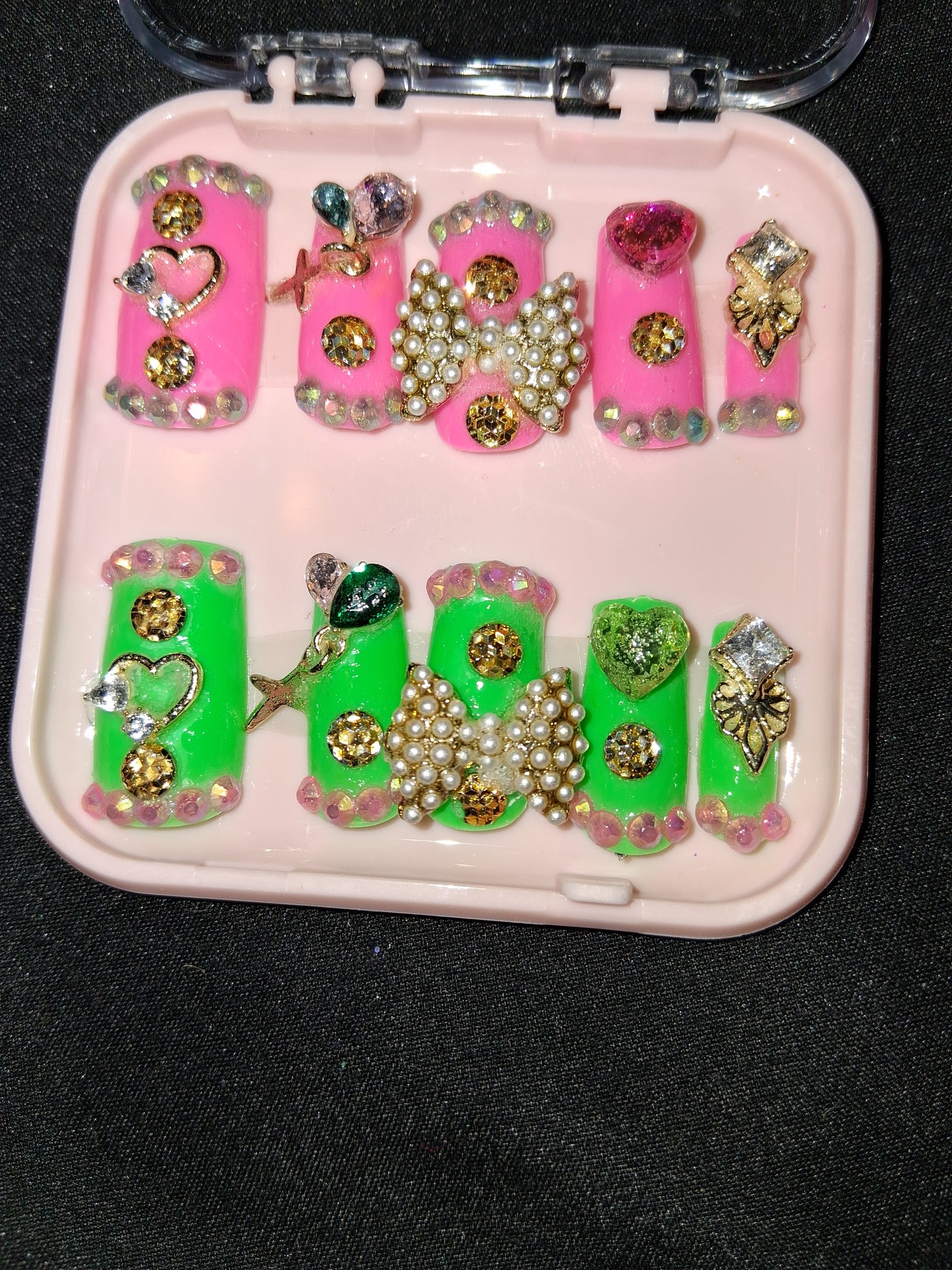 COCOMONEY NAILS CUSTOM 1 OF A KIND PIECES ACRYLIC COMES WITH FREE GIFTS