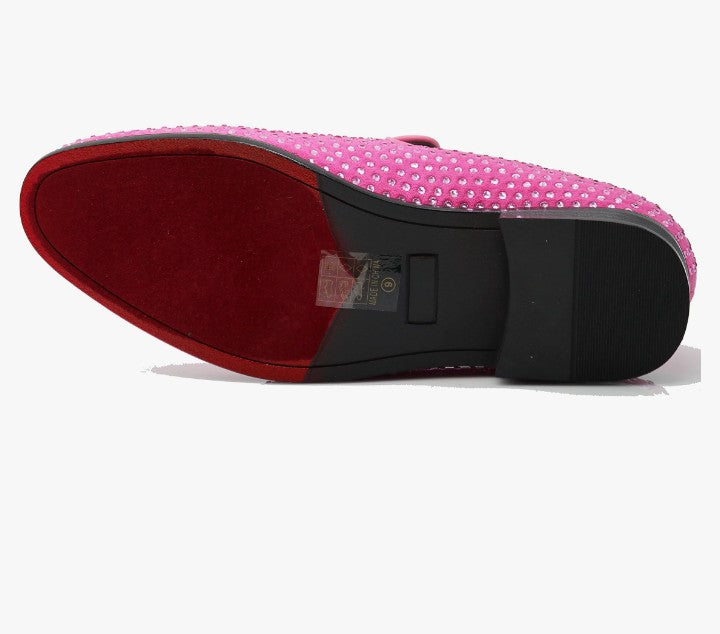 Velvet Rhinestone Designer Dress Loafers Slip On Shoes Classic Tuxedo Dress Shoes
