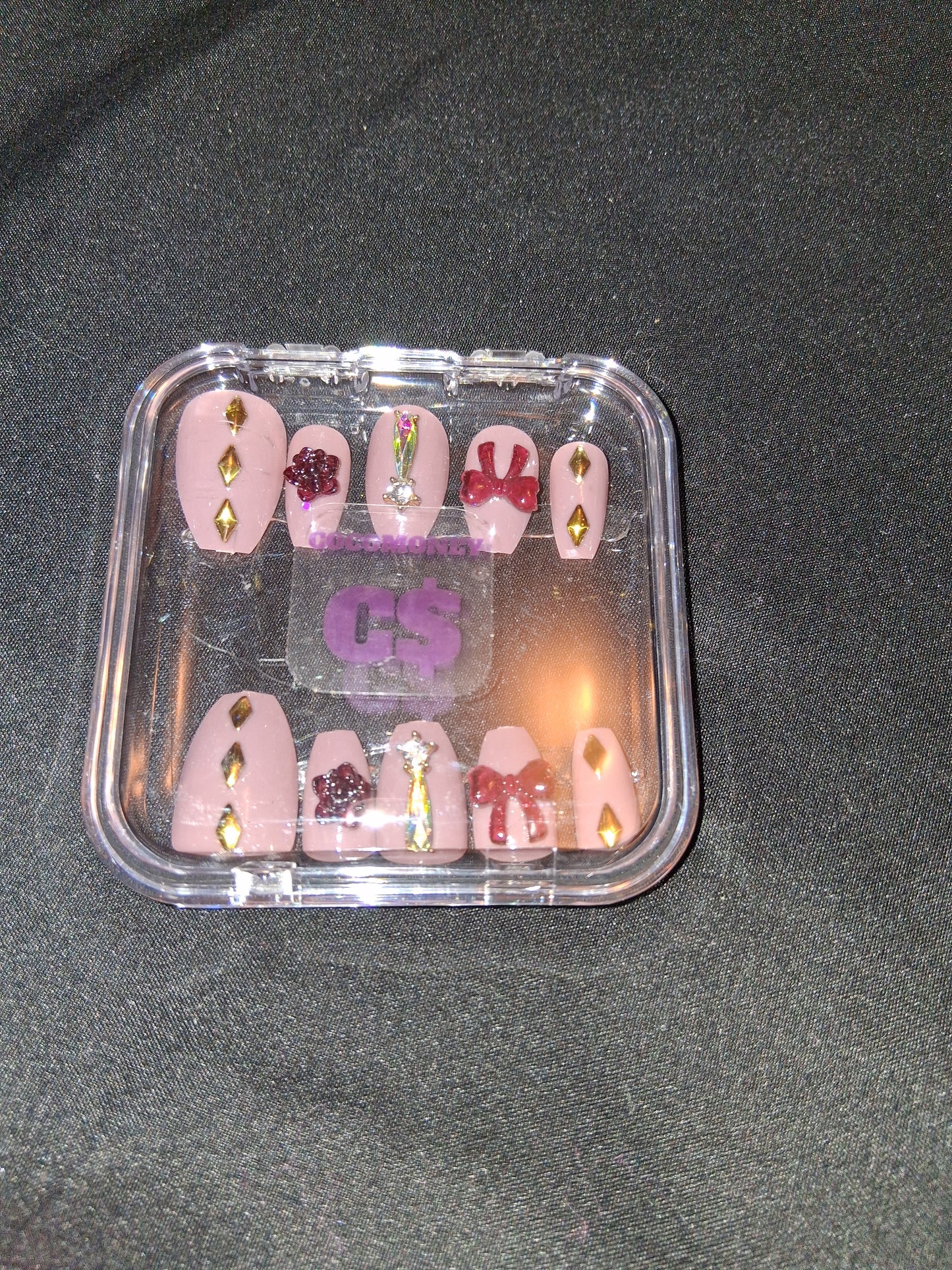 COCOMONEY NAILS CUSTOM ONE OF A KIND PIECES WITH NAIL BAG AND FREE GIFTS