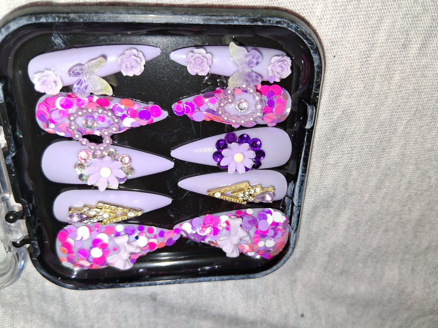 COCOMONEY NAILS CUSTOM 1 OF 1 GLUE ON PRESS ON COMES WITH FREE GIFTS #b85
