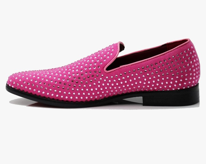 Velvet Rhinestone Designer Dress Loafers Slip On Shoes Classic Tuxedo Dress Shoes