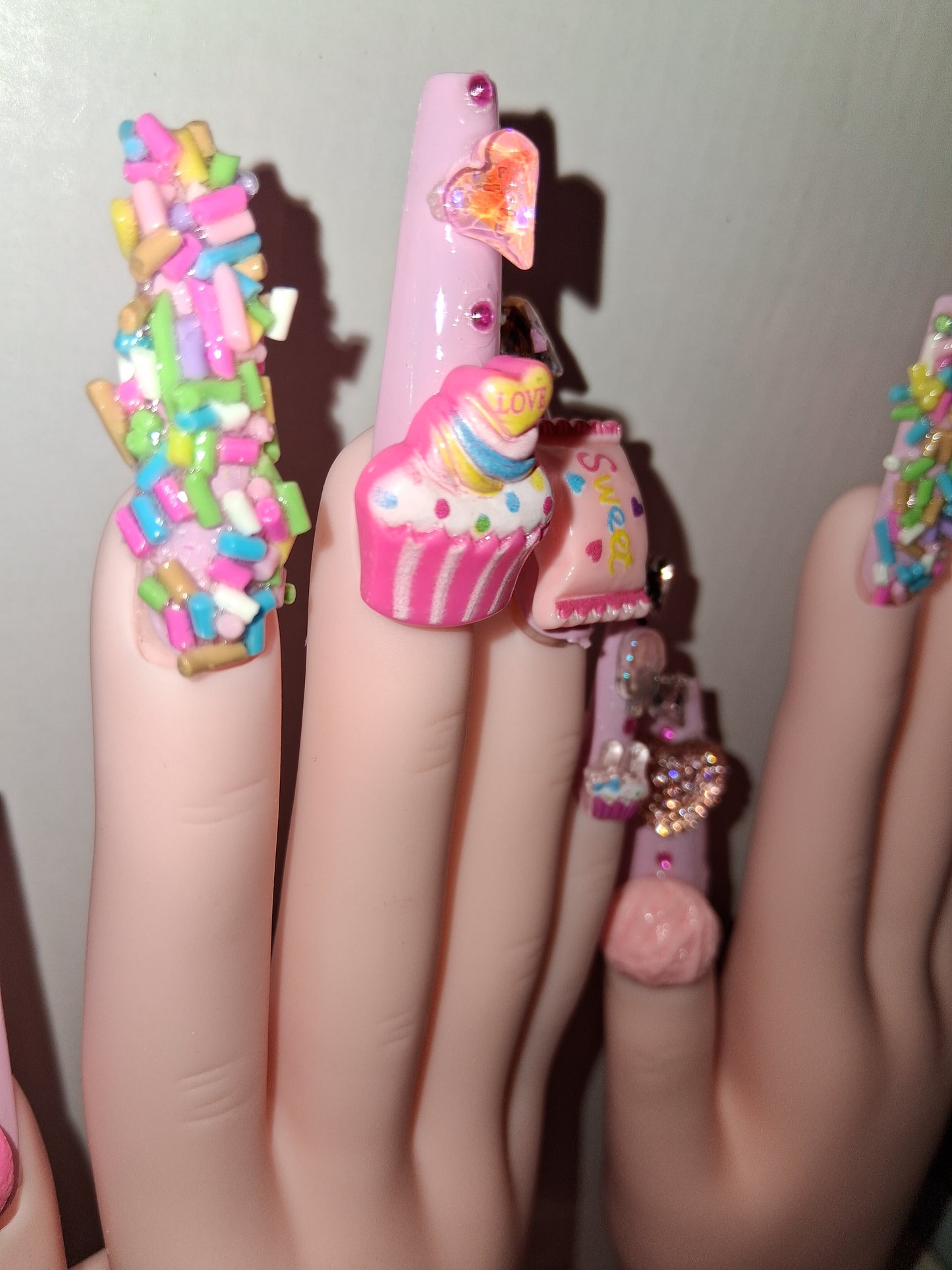 COCOMONEY NAILS CUSTOM 1 OF 1 GLUE ON PRESS ON COMES WITH FREE GIFTS #o90