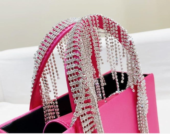Tassels Sparkling Rhinestone Evening Bag, Small Tote Bag, Crossbody Bags for Wedding, Prom, Parties, Travel