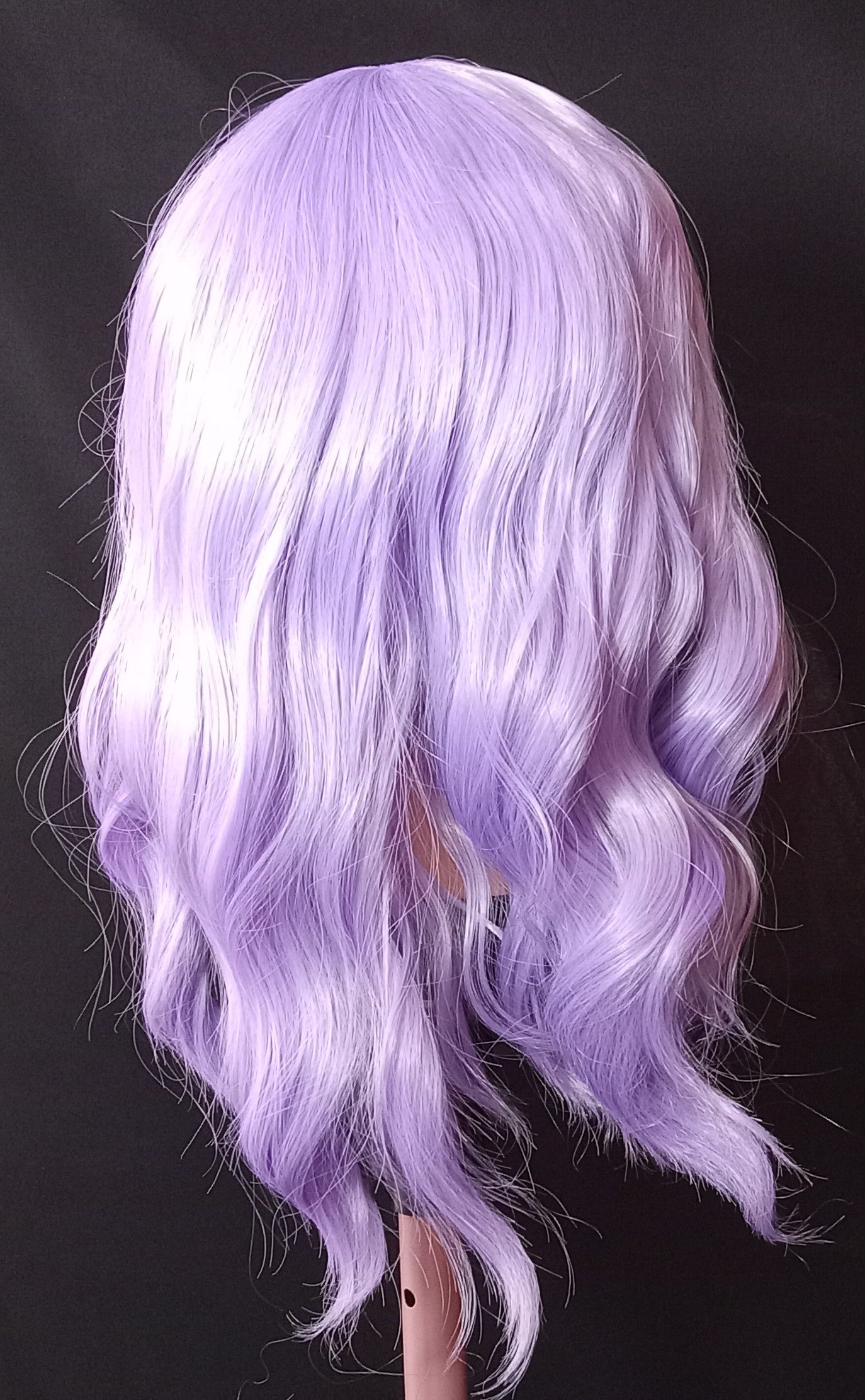 COCOMONEY WIG PURPLE WAVY WITH BANGS SYNTHETIC
