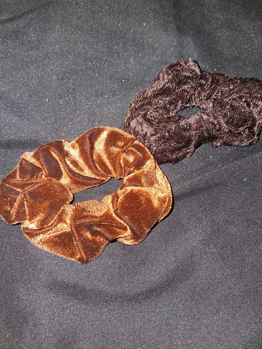 COCOMONEY HAIR SCRUNCHIES 2 PIECES SATIN OR VELVET