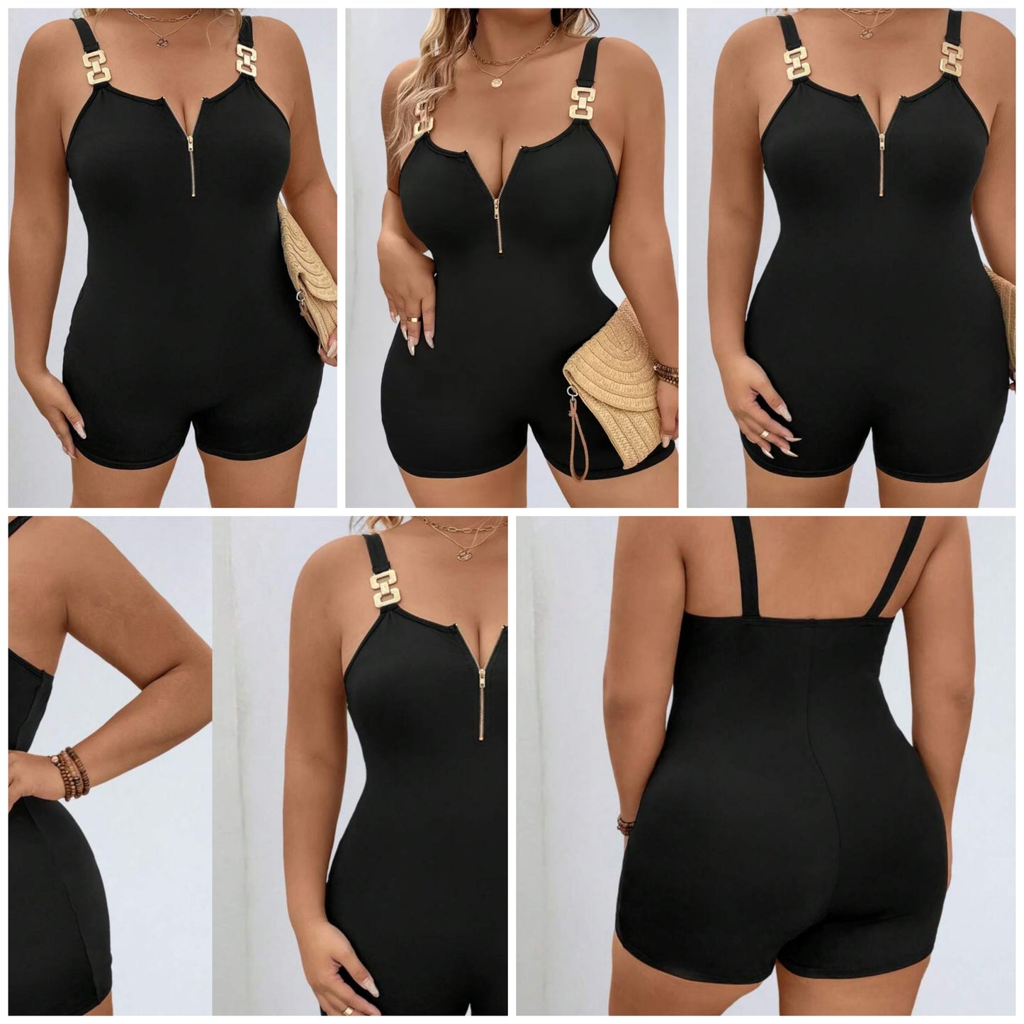 Sexy 1 piece body suit with gold hardware COCOMONEY