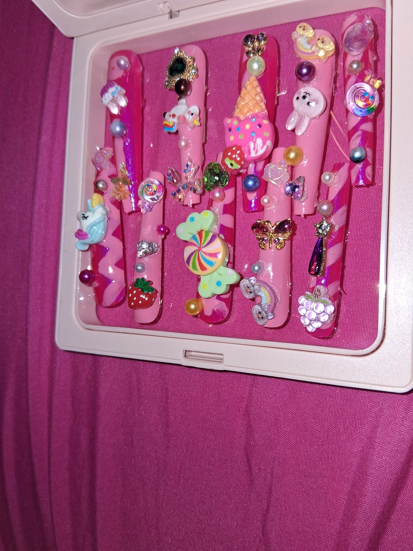 COCOMONEY NAILS CUSTOM 1 OF 1 GLUE ON PRESS ON COMES WITH FREE GIFTS #o13