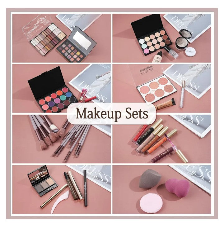 Full All in One Makeup Sets Include Eyeshadow Palette Lipstick Concealer Foundation Mascara Loose Powder Etc