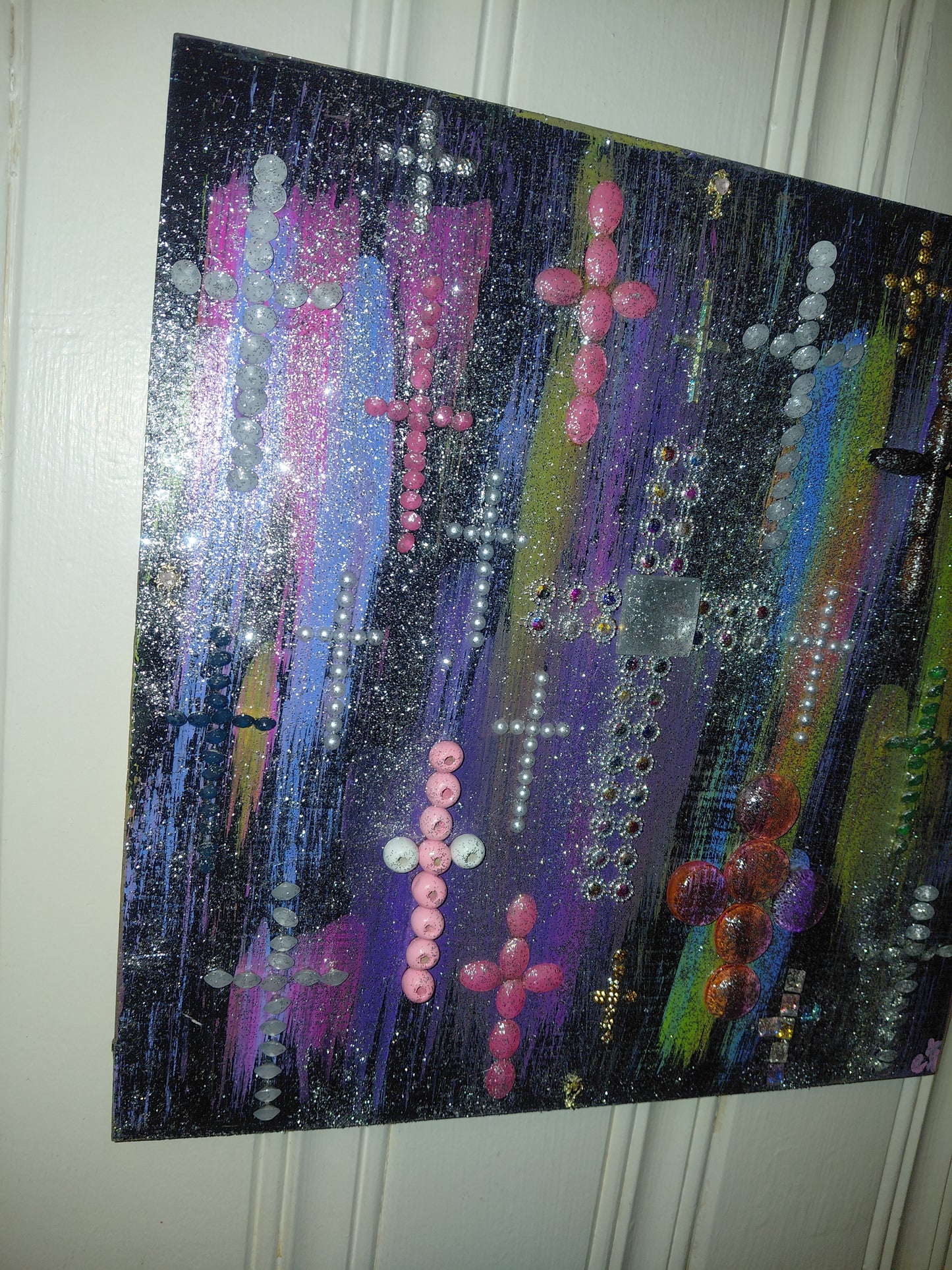 COCOMONEY ART CROSS SHINE PAINTING 1 OF 1 CUSTOM PAINTING 12×12 inches