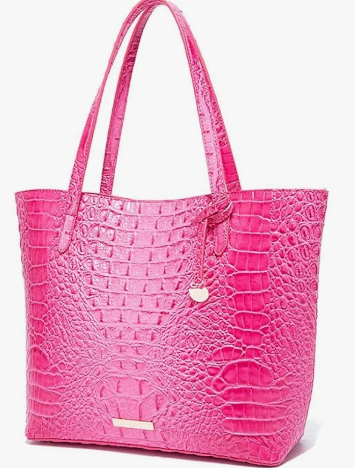 Leather Crocodile-Embossed Pattern With Women Handbags Large Tote Shoulder Bag Top Handle Satchel Hobo