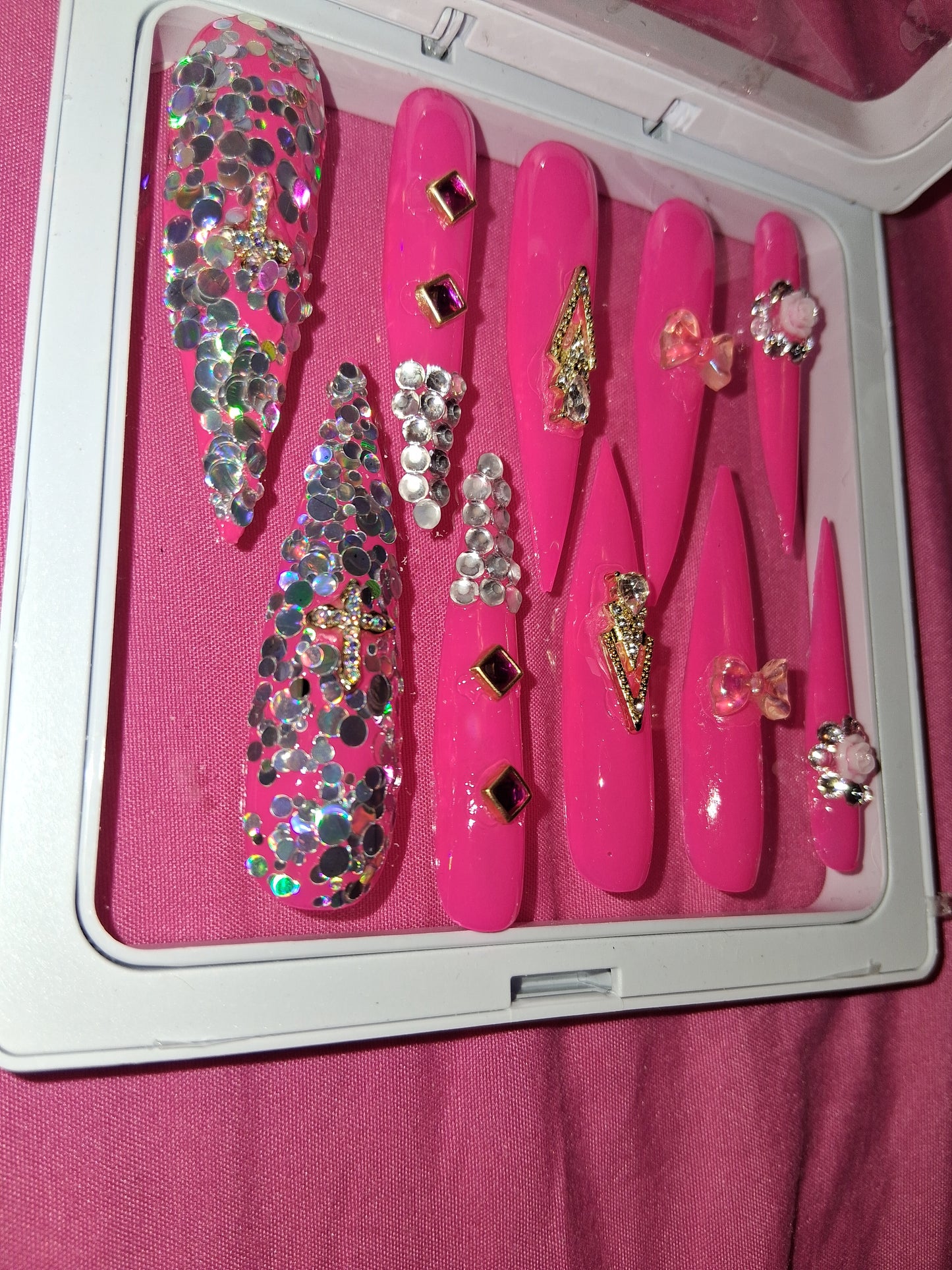 COCOMONEY NAILS CUSTOM 1 OF 1 GLUE ON PRESS ON COMES WITH FREE GIFTS #o6