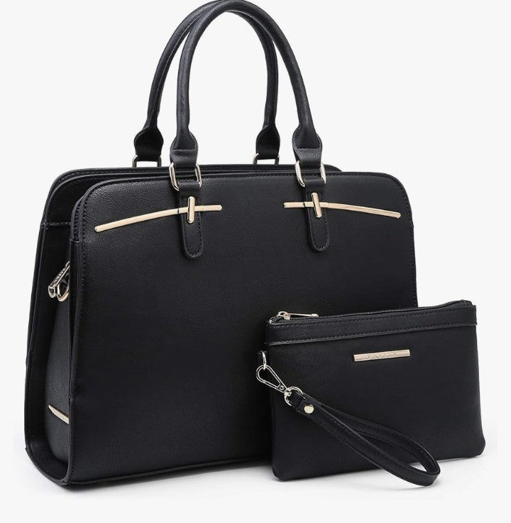 Women Handbag Wallet Tote Bag Shoulder Bag Hobo Bag Top Handle Satchel Purse Set 2pcs w/ 3 Compartments
