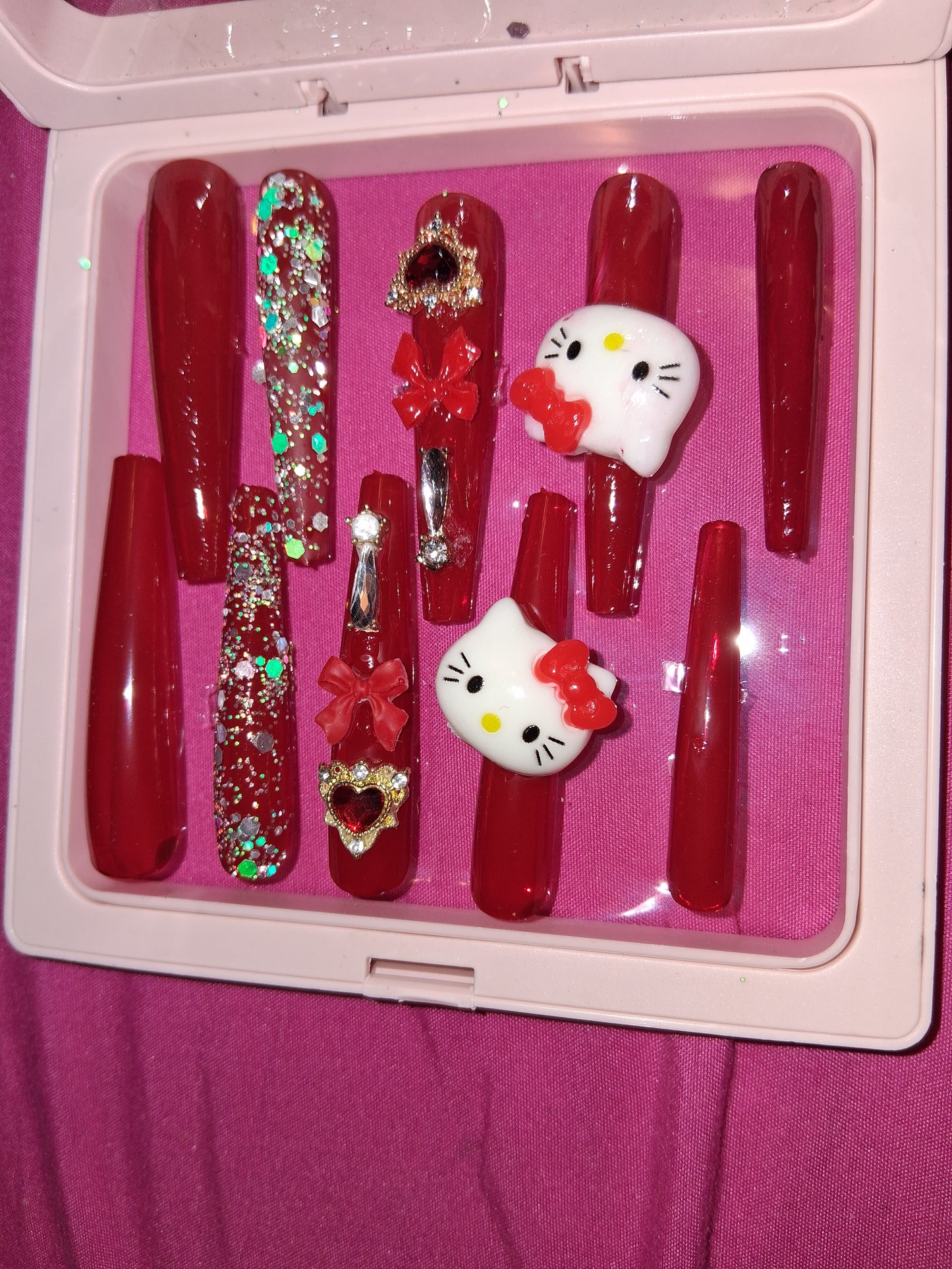 COCOMONEY NAILS CUSTOM 1 OF 1 GLUE ON PRESS ON COMES WITH FREE GIFTS #o34