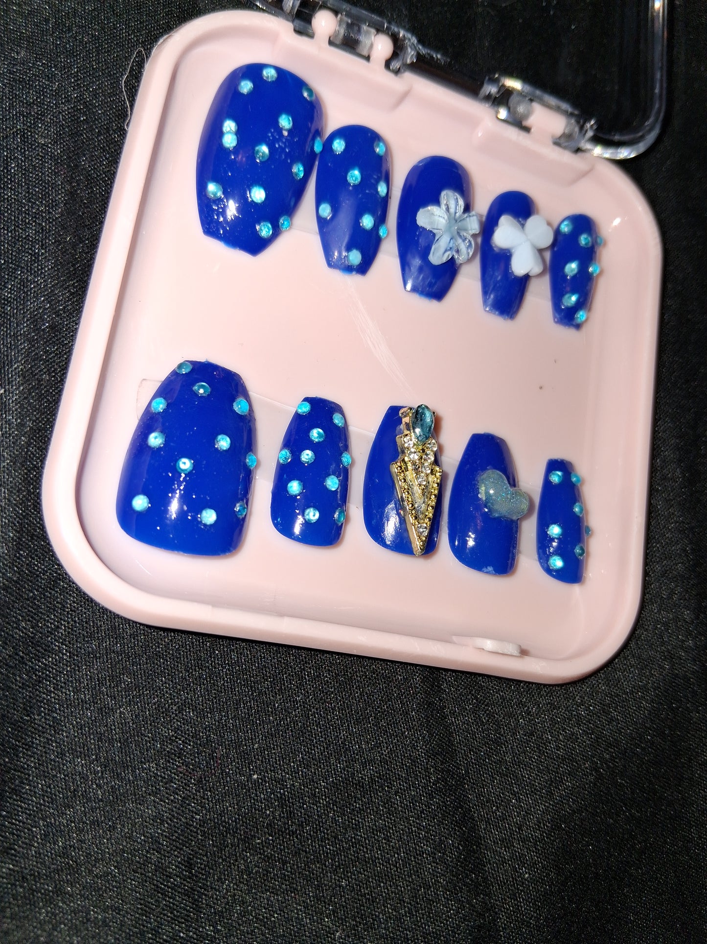 COCOMONEY NAILS CUSTOM 1 OF 1 GLUE ON PRESS ON COMES WITH FREE GIFTS #b59
