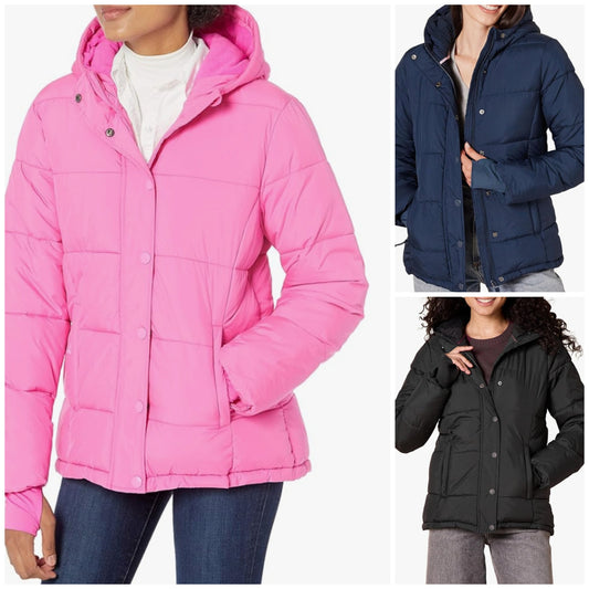 Women's Heavyweight Long-Sleeve Hooded Puffer Coat