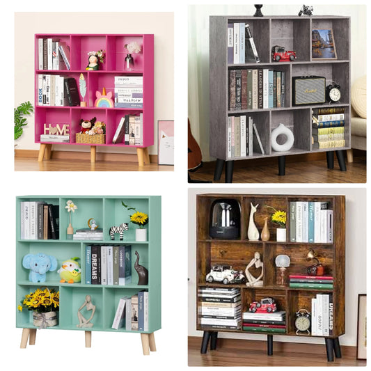 Bookshelf,3 Tier Book Shelf with Legs,Pink Modern Bookshelf,Large Freestanding Open Modern Bookshelves,Display Bookcases Decor Furniture for