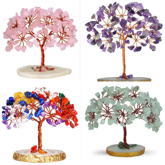 Chakra Tree - Crystal Tree - Seven Chakra Tree - Healing Stones - Bonsai Tree Desk - Stones and Crystals - Chakra Tree of Life - Feng Shui Decor - stone tree