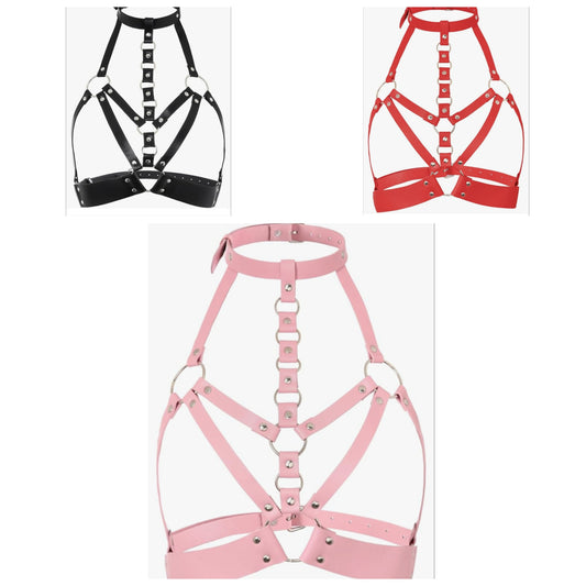 Leather Body Chain Women Chest Belts Fashion Bra Chain Jewelry Accessories for Rave