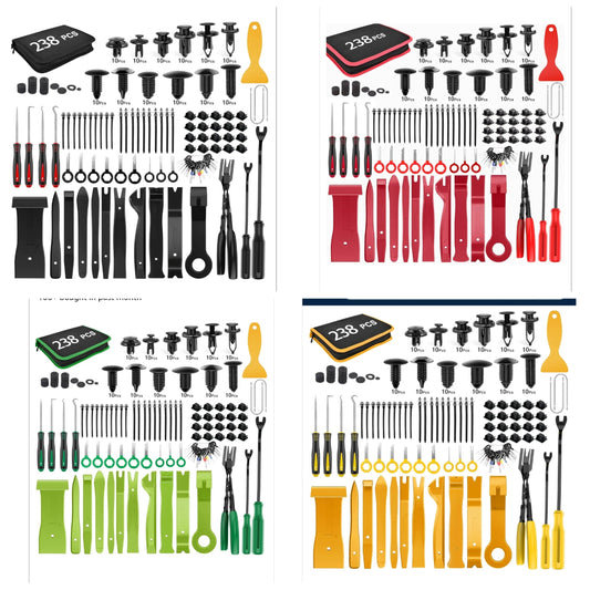 Trim Removal Tool, Auto Push Pin Bumper Retainer Clip Set Fastener Terminal Remover Tool Adhesive Cable Clips Kit Car Panel Radio Removal Auto Clip Pliers,