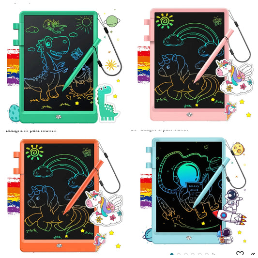 LED Writing Tablet, Doodle Board Toys Gifts for 3-8 Year Old Girls Boys, 10 Inch Colorful Electronic Board Drawing Pad for Kids, Gifts for Toddler Educational Learning Travel Birthday, Blue