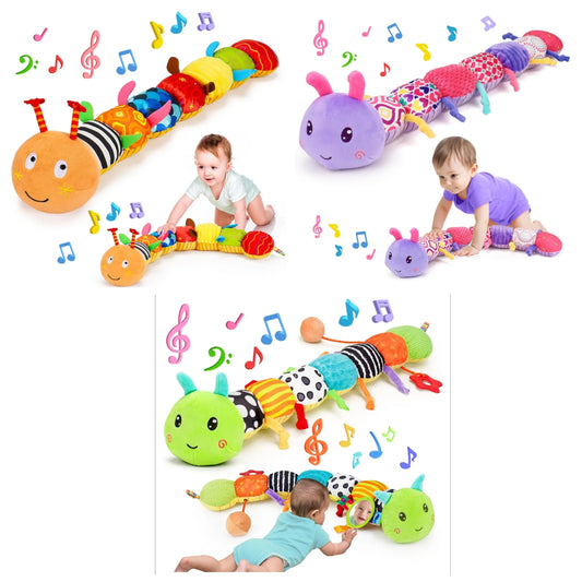 Baby Girl Toys 0-3-6 Months Musical Stuffed Animals Plush Caterpillar Toy with Crinkle Rattles Tummy Time Sensory Learning Toys for Infants 6-9-12 Months Newborn Girls Boys Essentials Shower Gifts