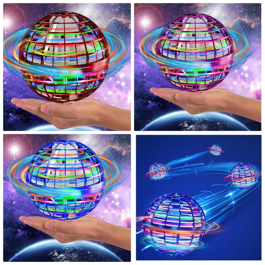 Flying Orb Ball Toy - 2023 Upgraded Magic Flying Orb Toy with LED Light 360°Rotating, Boomerang Flying Space Ball Toys Indoor Outdoor Fun Games, for Boys Girls Adults