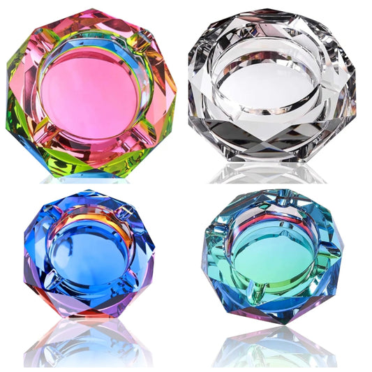Crystal Ash Tray, Glass Cigar Ashtray for Outside Patio Outdoor and Indoor, Home Ashtrays for Smokers Cigarettes, Gift Packaging,