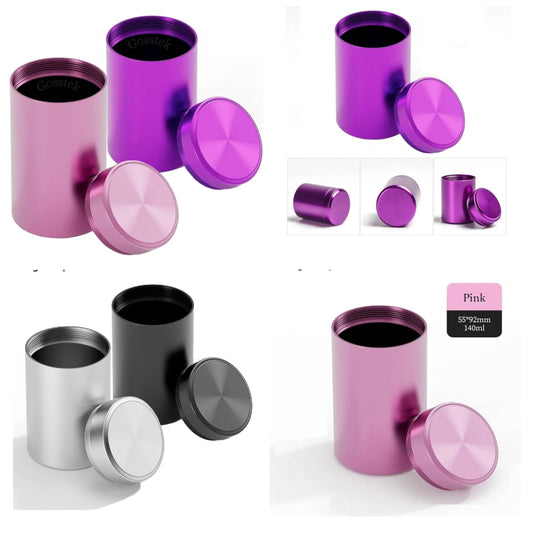 2PCS Aluminum Storage Jar Portable Airtight Container Bottle Multipurpose Storage Container for Spices, Coffee & Teas 140 ml