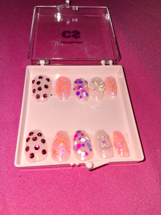 COCOMONEY NAILS CUSTOM 1 OF 1 GLUE ON PRESS ON COMES WITH FREE GIFTS #b65