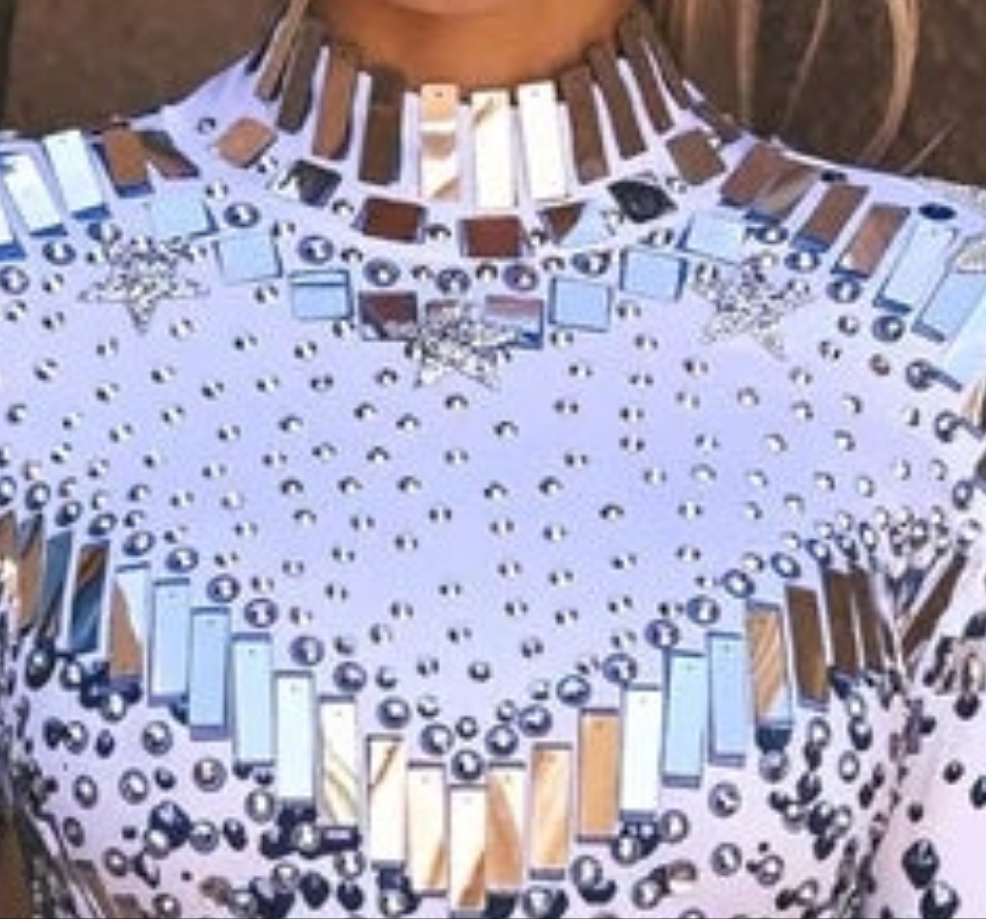 Sequin Rhinestone Dress White And Silver COCOMONEY