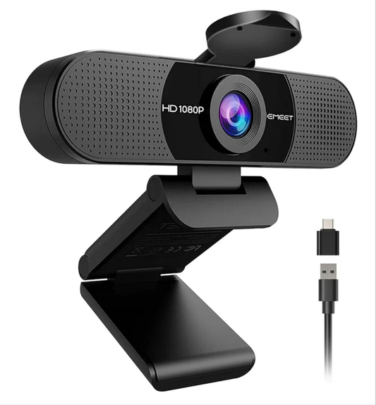 1080P Webcam with Microphone, C960 Web Cam, 2 Mics, 90° FOV, USB Type-A & A-to-C Adapter, Plug&Play Computer Camera for Online Calling, Zoom/Teams/Facetime, Switch 2 Camera Support, 2025 Version