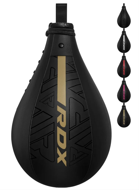 Speed Bag Boxing Ball and Swivel Set, Maya Hide Leather Dodge Striking Mount Kit with Additional Bladder, MMA Muay Thai Punching Workout Kicking Martial Arts Training Home Gym Exercise Speedball