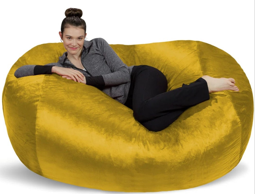 Bean Bag Sofa Lounger - Plush 6 Ft Bean Bag Sofas with Super Soft Microsuede Cover - XL Memory Foam Stuffed Lounger Chairs for Kids, Adults, Couples - Bean Bag Chair Furniture in Multiple Colors