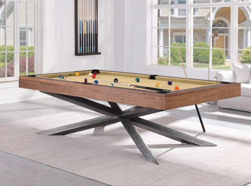 8' Slate Pool Table New Style with pool balls Included with wood top cover 1 free special cue ball from Cocomoney Included