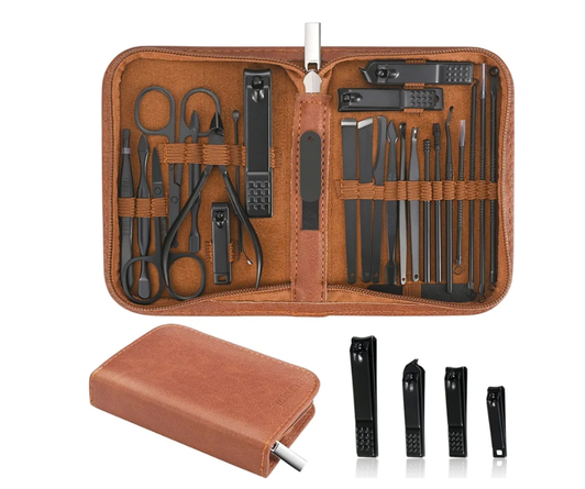 Manicure Set Professional Nail Clipper Kit-26 Pieces Stainless Steel Manicure Kit,nail Care Tools with Luxurious Travel Case