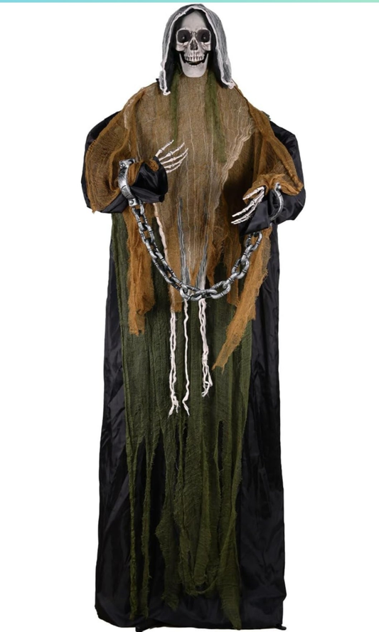 14 Ft Giant Halloween Inflatable Ghost Decorations Outdoor with 3 Colored Rotating Flame LED Changing Red Blue Green Lights, Scary Ghosts Blow Up Halloween Decor for Garden Yard Lawn Holiday Party