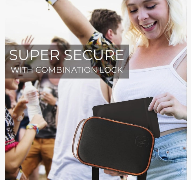 Smell Proof Odorless Bag With Easy Use Combination Lock - The Perfect Stash Container, Medicine Box And Storage Case For Your Accessories That Blocks Out Smells And Strong Odors