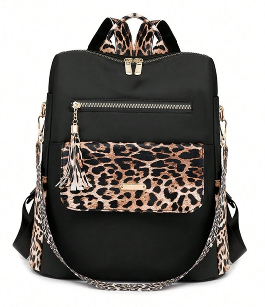 COCOMONEY Book Bag Leopard girl