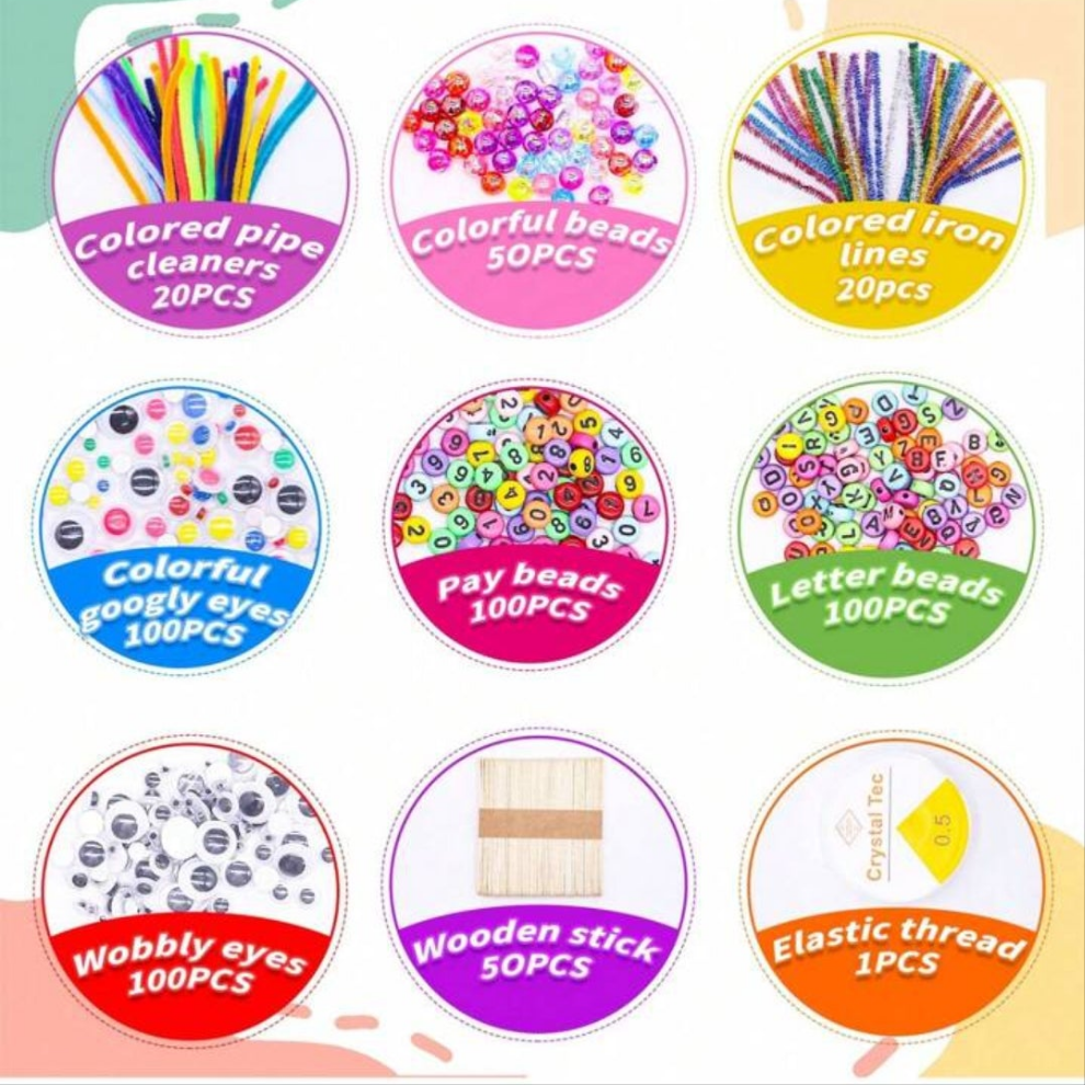2500+PCS Arts And Crafts Supplies For Kids, DIY Craft Supplies Kit Box For Ages 6-8, Arts And Crafts Kit, Crafting Supply Set For Girls Boys Birthday Christmas Gifts