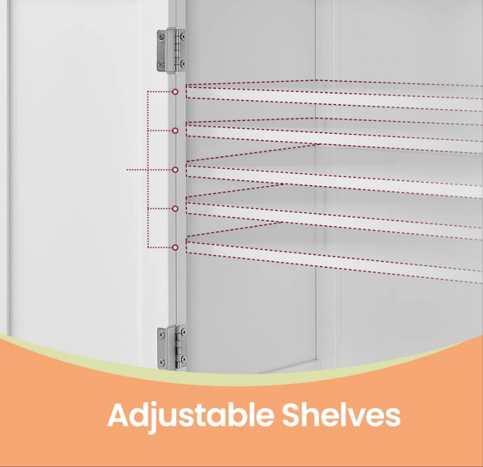 Bathroom Floor Storage Cabinet, Bathroom Storage Unit, Freestanding Cabinet With 4 Doors