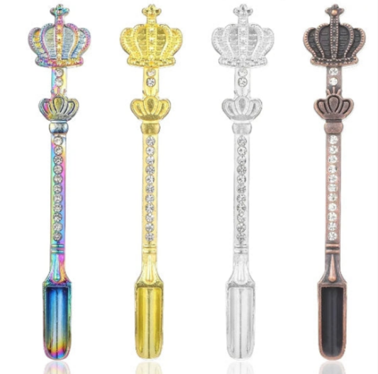 Mini Crown Spoons Set of 4 Mini Shovel Spice Spoon Small Spoons for Spice Tiny Spoons for Powder, Mini Spatulas Spoon, Gold Silver Multicolor Grey Mini Spoons